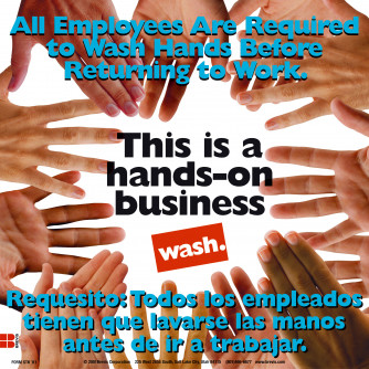 Restroom Sticker - Hands on Business